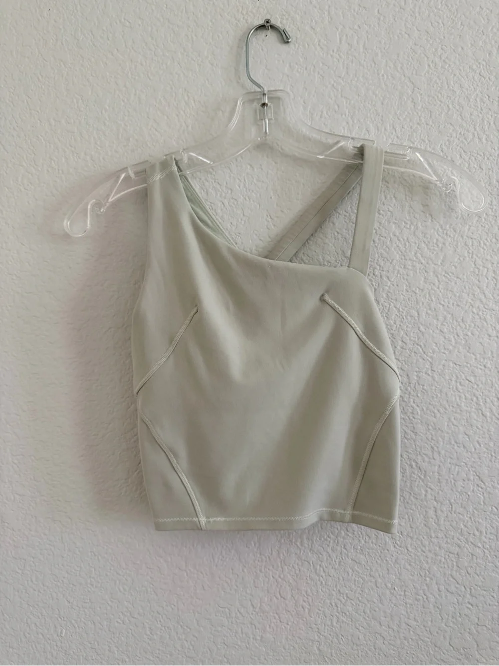 lululemon athletica Light Sage One-Shoulder Crop Top